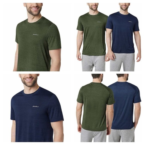 Blue NWT Eddie Bauer Men’s Motion Tee, 2-pack - Picture 1 of 6